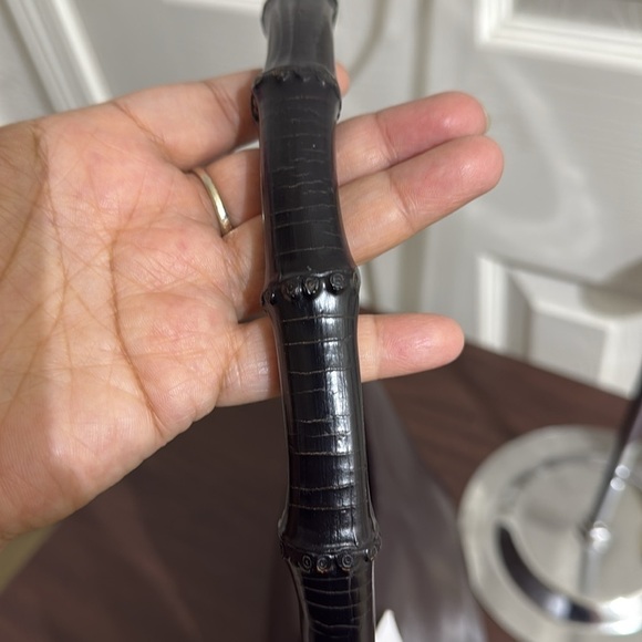 Vintage Gucci Bamboo Shoulder Bag Nylon Interior - Picture 7 of 12